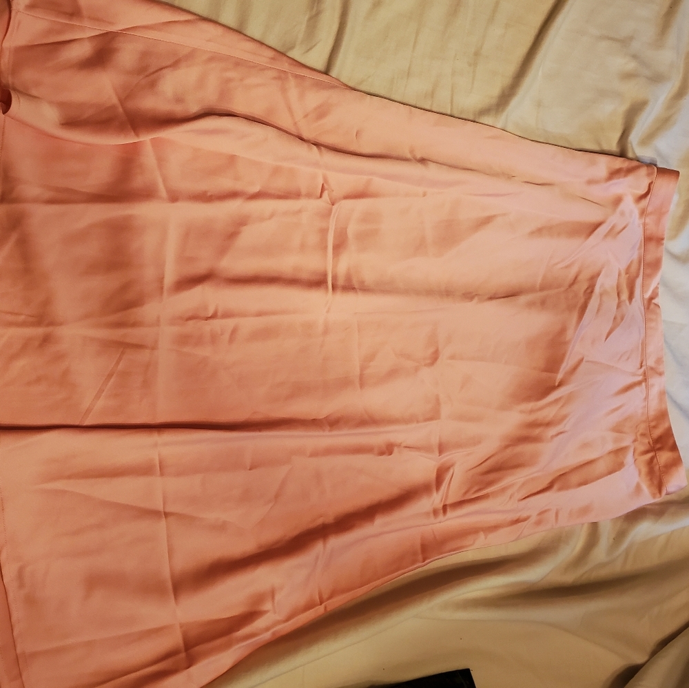 Apricot satiny finish J. Crew midi skirt, size M.